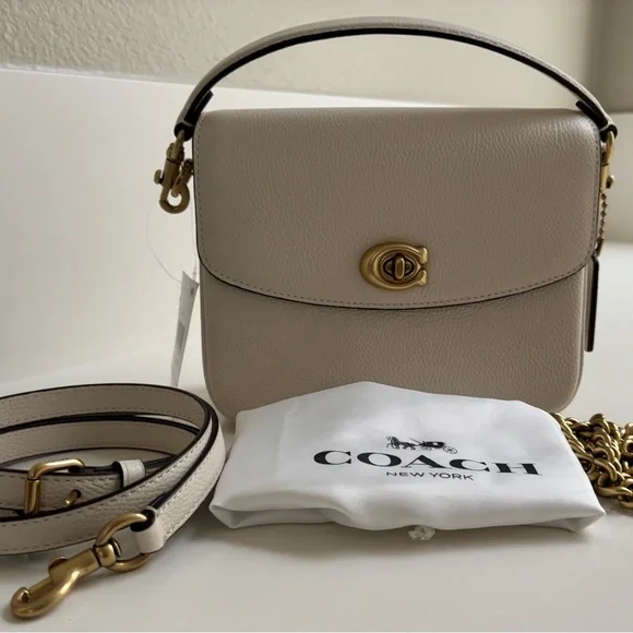 Coach Cassie Crossbody Bag Chalk Pebbled Leather Brass hardware - Picture 2 of 11